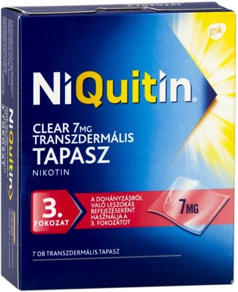 NIQUITIN CLEAR 21 mg transzdermális tapasz - Gyógyszerkereső - Háparabike.hu